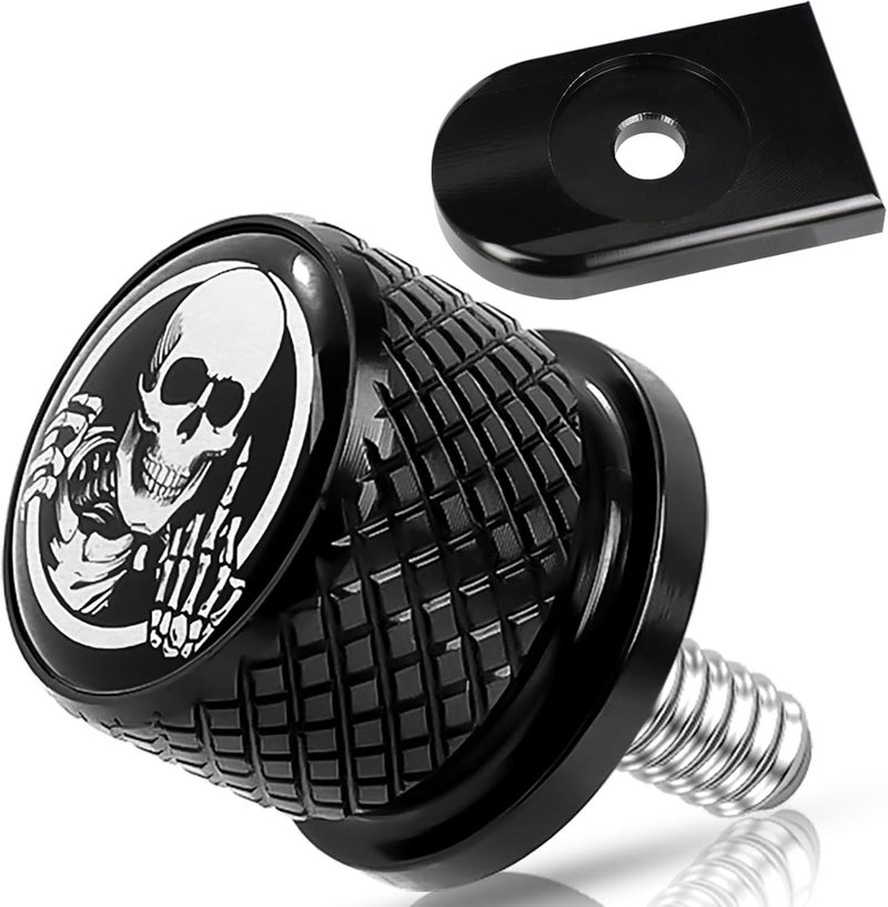 MOCODUO Motorcycle 1/4"-20 Thread Stainless Knurled Fender Rear Seat Bolt Screw with Knob Cover Tab Mount Kits Fits for Harley Touring Sportster Softail Dyna CVO Fatbob Electra Glide Street Glide 1996-2025 - Image 1